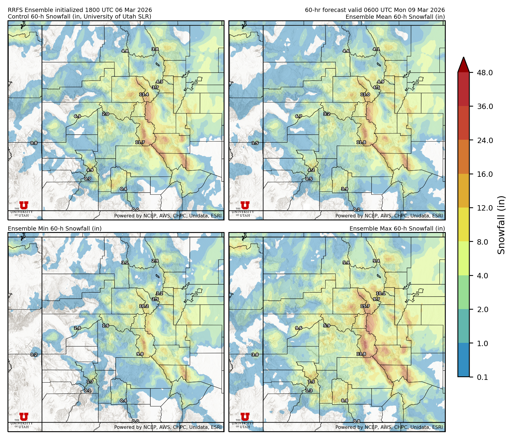 Click to enlarge the SFEF precipitation Latest RRFS snow forecast