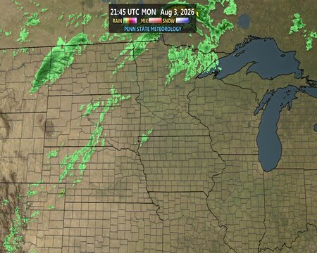latest image of Northcentral radar
