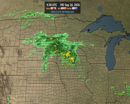 latest image of Northcentral radar