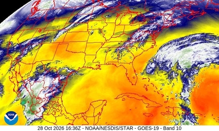 latest image of Eastern US water vapor