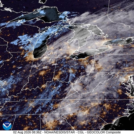 latest image of Central Great Lakes  geocolor