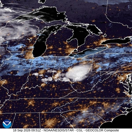 latest image of Central Great Lakes  geocolor
