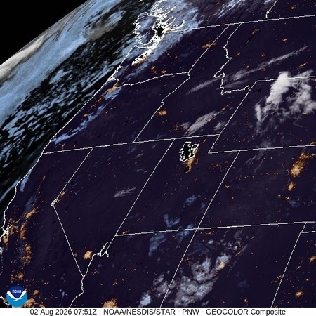 latest image of Pacific Northeast geocolor