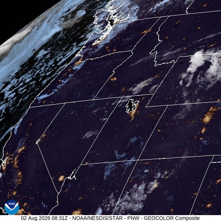 latest image of Pacific Northeast geocolor
