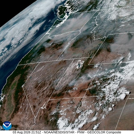 latest image of Pacific Northeast geocolor