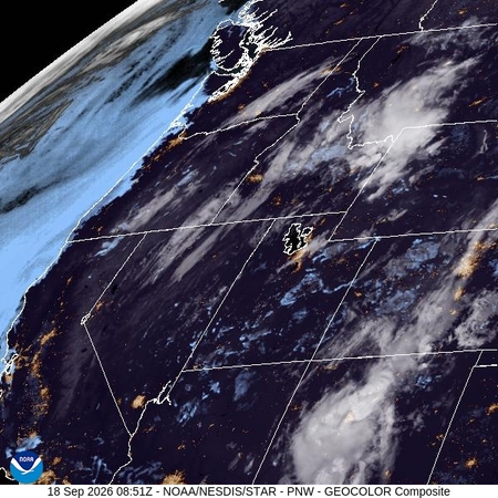 latest image of Pacific Northeast geocolor