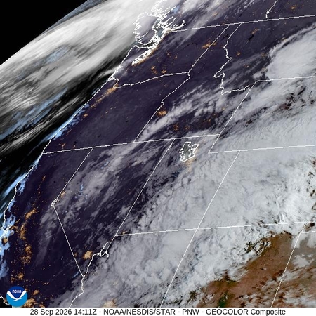 latest image of Pacific Northeast geocolor