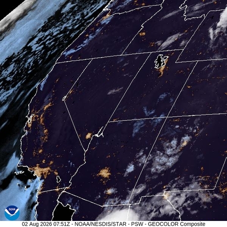 latest image of Pacific Southwest geocolor