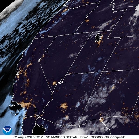 latest image of Pacific Southwest geocolor