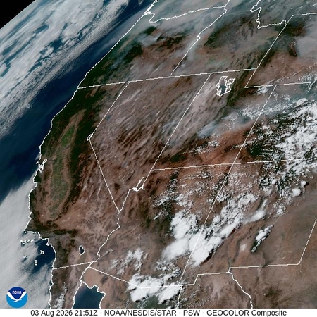 latest image of Pacific Southwest geocolor