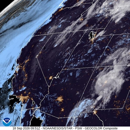 latest image of Pacific Southwest geocolor