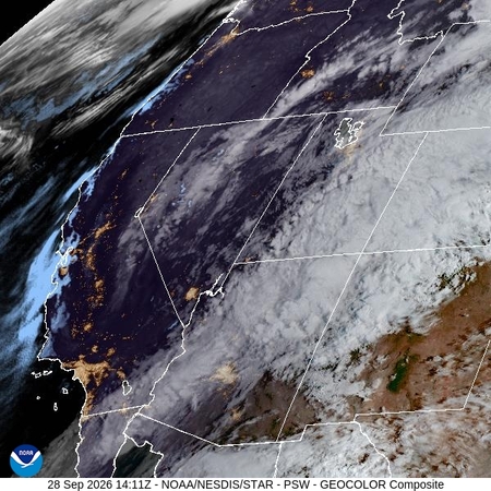 latest image of Pacific Southwest geocolor