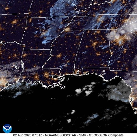 latest image of Lower Miss. Valley geocolor