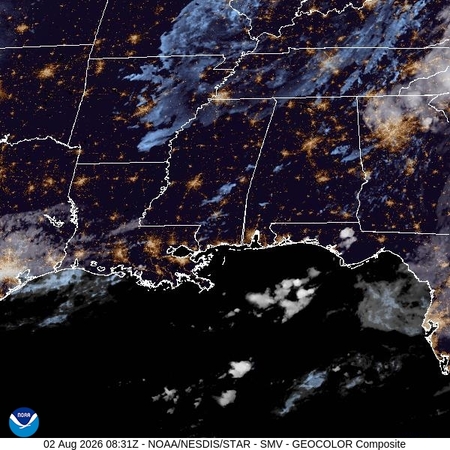 latest image of Lower Miss. Valley geocolor
